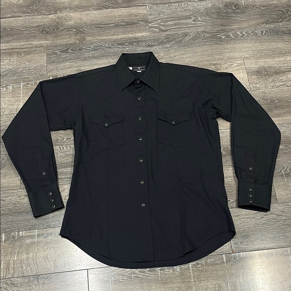 flying R ranchwear Other - Flying “R” Ranchwear black western pearl snap shirt size 16 1/2